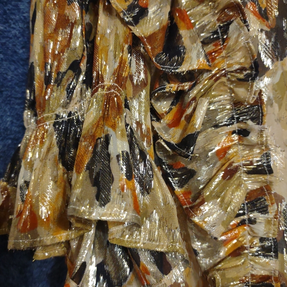 ba&sh Metallic Camo Ruffle Blouse - Picture 3 of 7